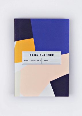 The Completist Undated Daily Planner Overlay Shapes Blue/Blush/Golden Yellow
