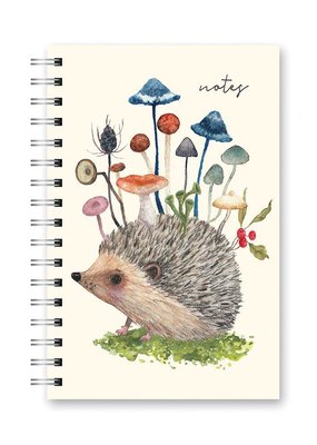 Studio Oh! Spiral Notebook Hedgehog With Mushrooms