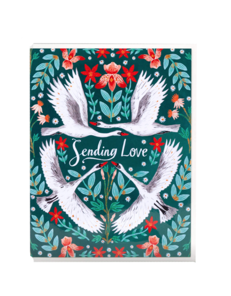 Papio Press Card Sending Love Swans