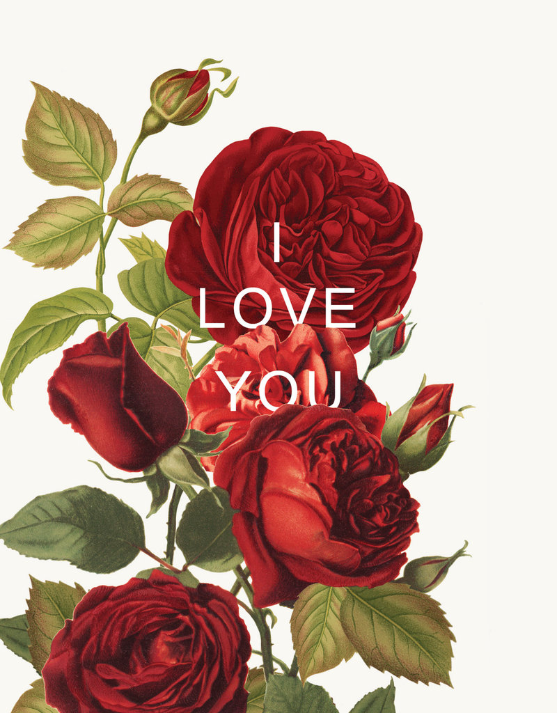 P Flynn Design Card I Love You Roses
