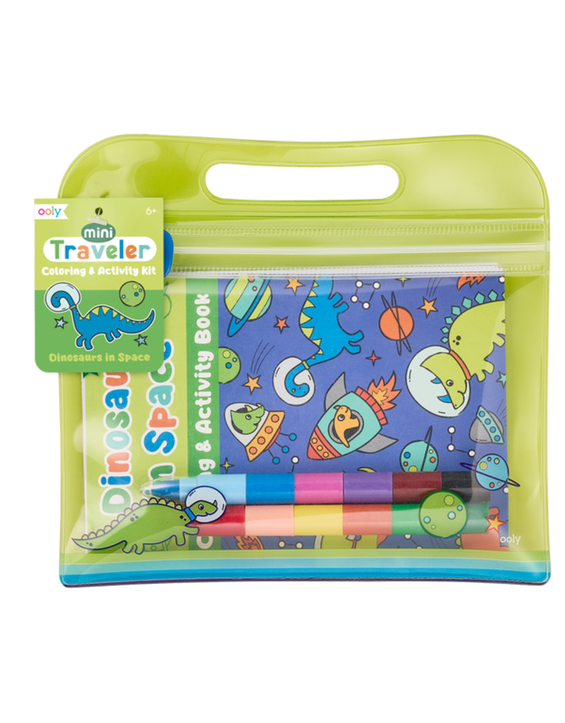 Ooly Mini Traveler Coloring & Activity Kit Dinosaurs in Space