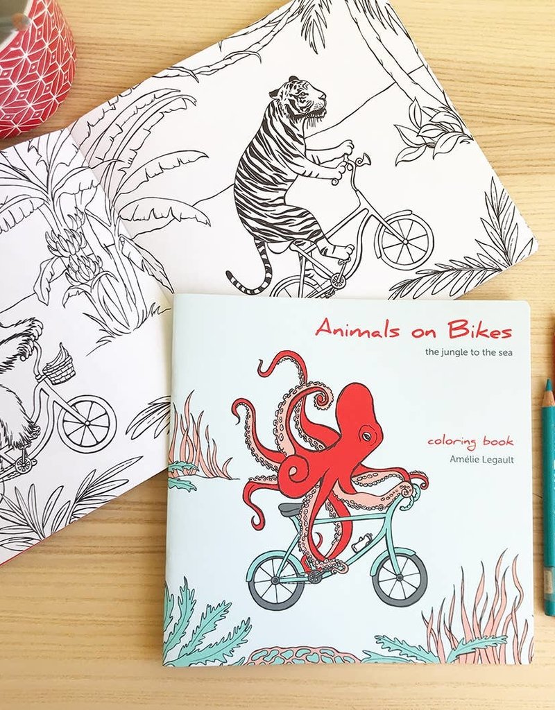 Amelie Legault Coloring Book Animals on Bikes Jungle to Sea
