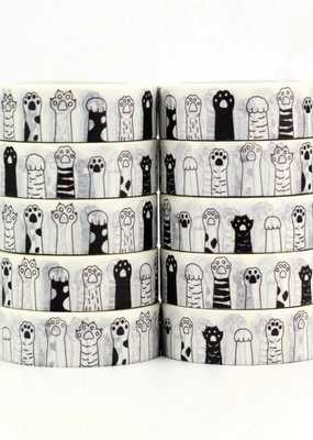 collage Washi Black and White Cat Paw