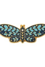 Miss Zoe Enamel Pin Blue Floral Moth