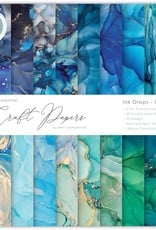 Craft Consortium 6 x 6 Double Sided Paper Ink Drops Ocean