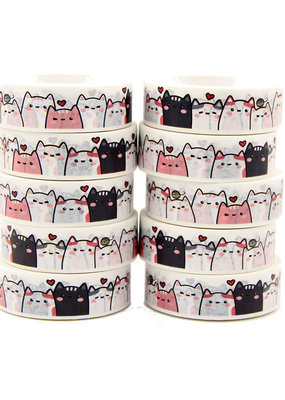collage Washi Cats in a Line