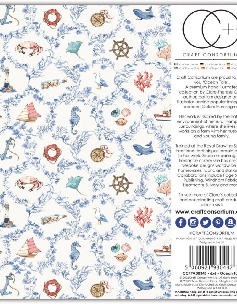 Craft Consortium 6 x 6 Double Sided Paper Pad Ocean Tale