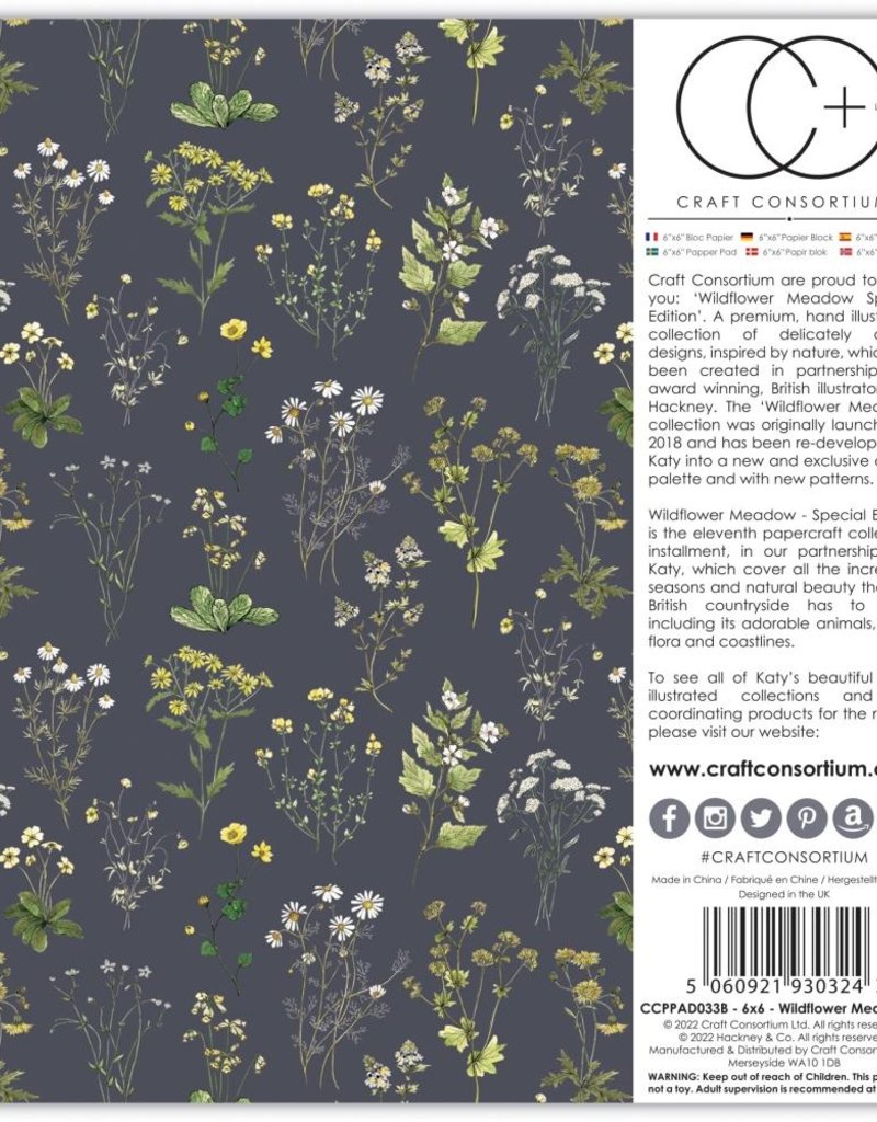 Craft Consortium 6 x 6 Double Sided Paper Pad Wildflower Meadow