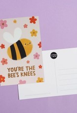 Nutmeg and Arlo Postcard You're The Bee's Knees Gold Foil