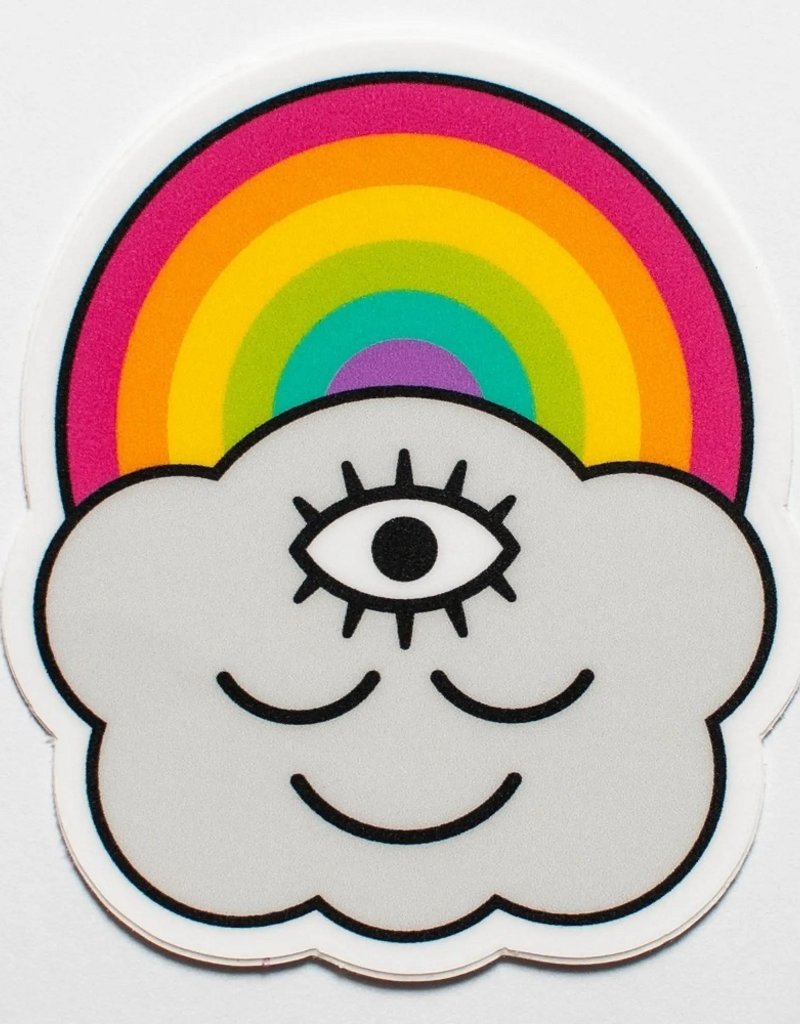 Wokeface Sticker  Rainbow Cloud