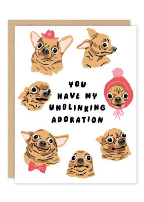 Party of One Card Unblinking Dog Chihuahua