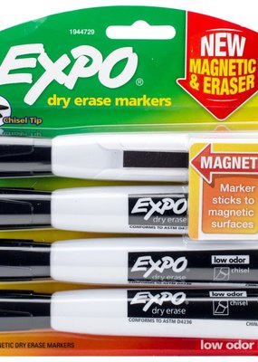 Expo Magnetic Dry Erase Markers Black 4 Pack