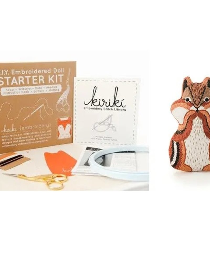 Kiriki Press DIY Embroidered Doll Starter Kit Chipmunk