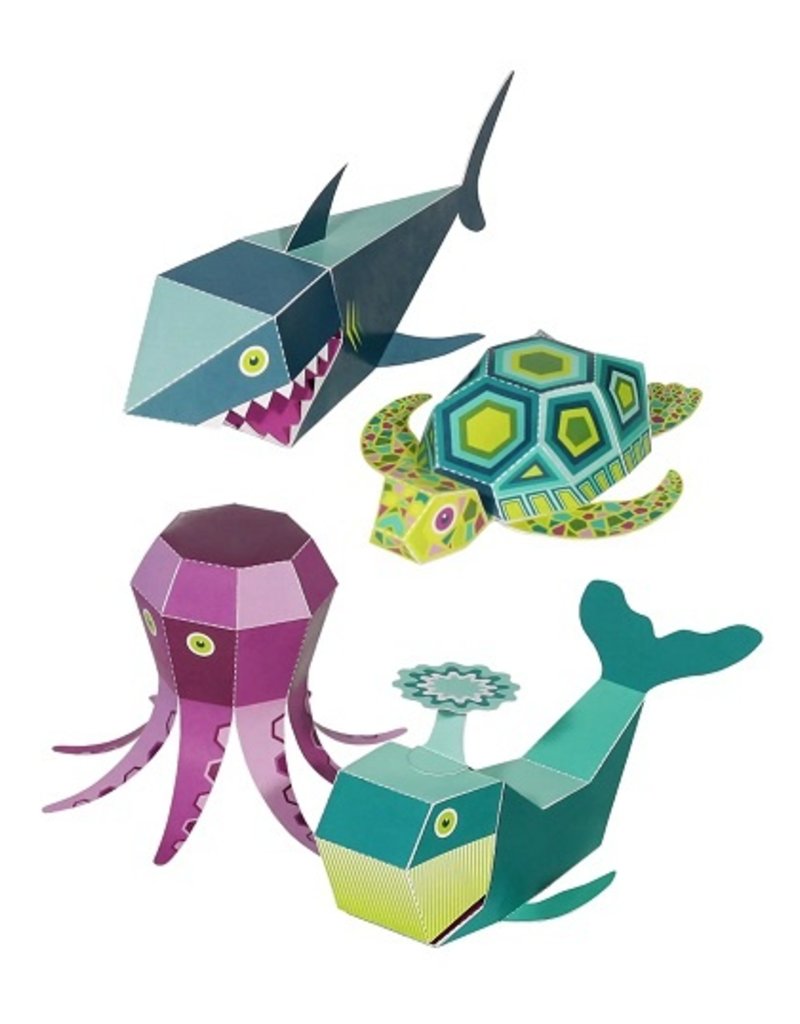 Sea Animals Paper Toys - collage Sea Animals Paper Toys - collage