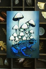 Print is Dead Postcard Mini Print Frog and Mushrooms
