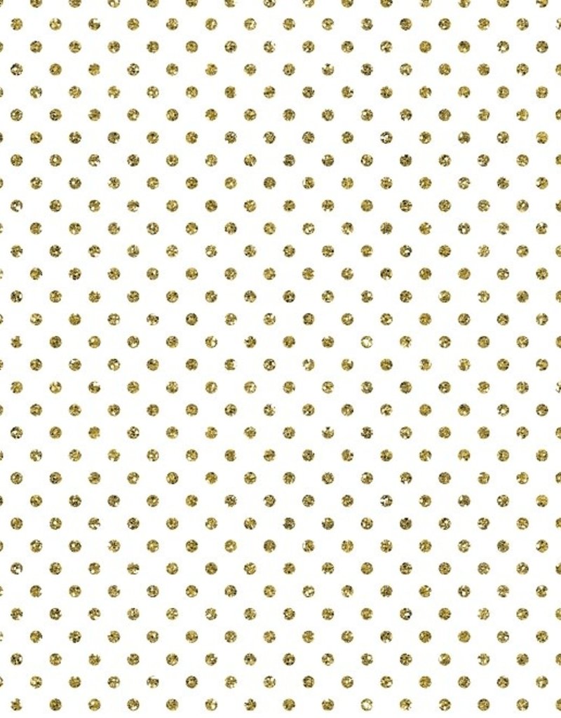 Jillson & Roberts Gift Wrap Roll Gold Dots on White