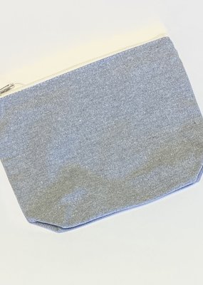 ToteBagFactory Recycled Cotton Canvas Flat Zip Pouch Grey Large