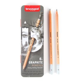 BZ Colored Pencil Expression Graphite 6 Pencil Set