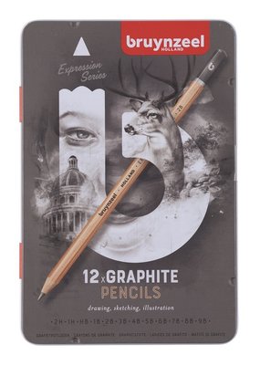 BZ Colored Pencil Expression Graphite 12 Pencil Set