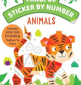 Simon & Schuster Mindful Sticker By Number Animals