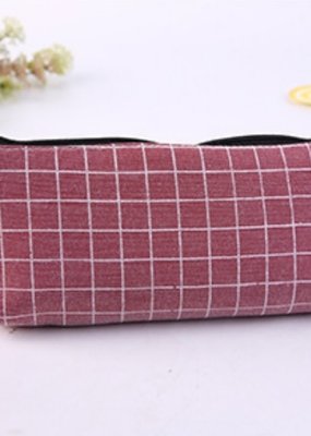 collage Pencil Pouch Red Plaid