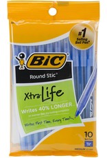 Bic Bic Round Stic Medium Ballpoint Pens 10 Pack Blue
