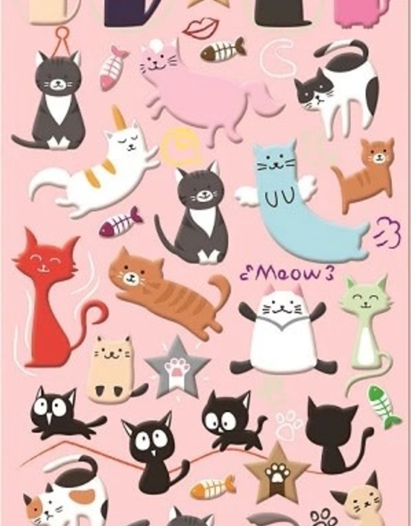 Stickers Puffy Cats