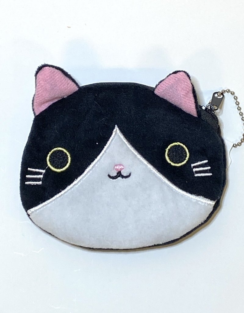 collage Plush Coin Purse Black and White Cat