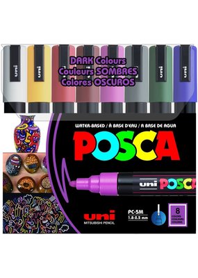 POSCA Posca Paint Marker PC-5M 8 Color Set Dark Colors