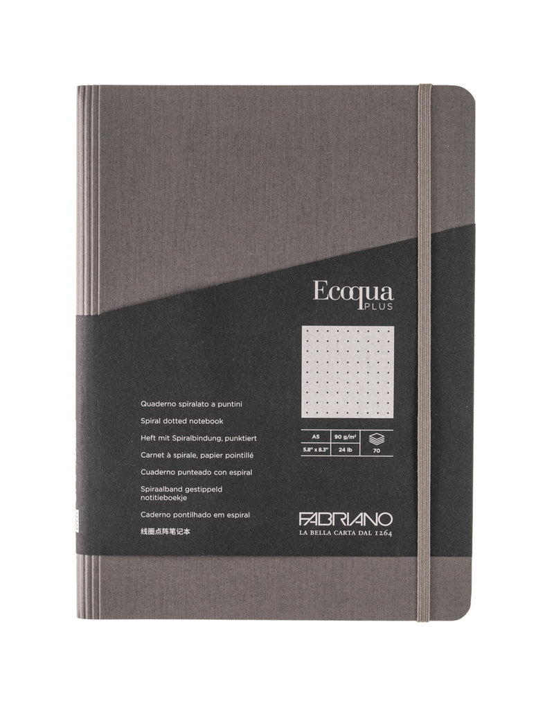 Fabriano EcoQua Plus Hidden Spiral Bound A5 Dotted Notebooks