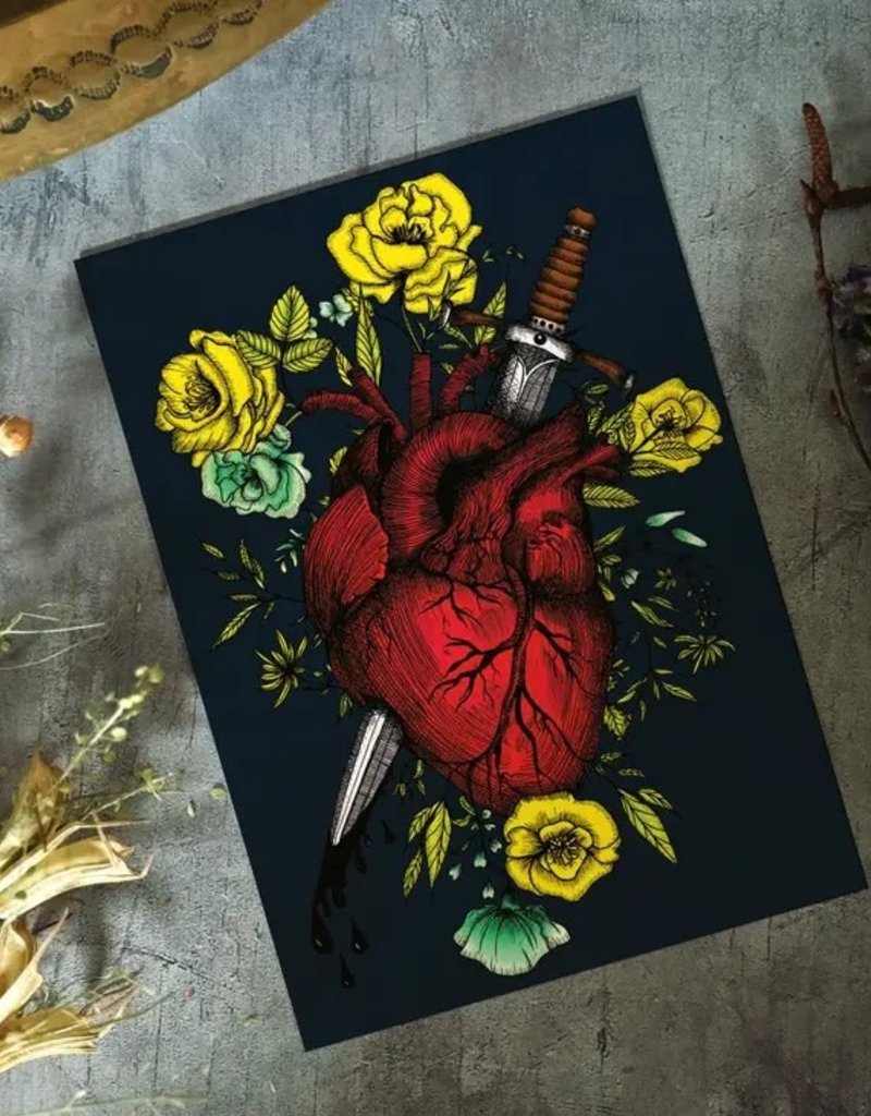 Print is Dead Postcard Mini Print Bleeding Heart