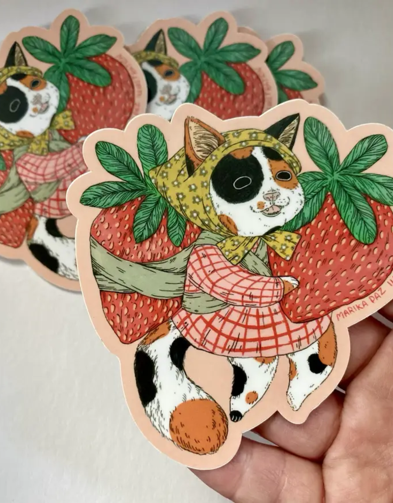 Marika Paz Sticker Strawberry Cat