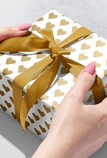 Jillson & Roberts Gift Wrap Roll Golden Hearts