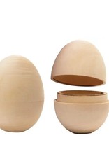 Golden Cockerel Blank Hollow Wooden Egg 2.75"