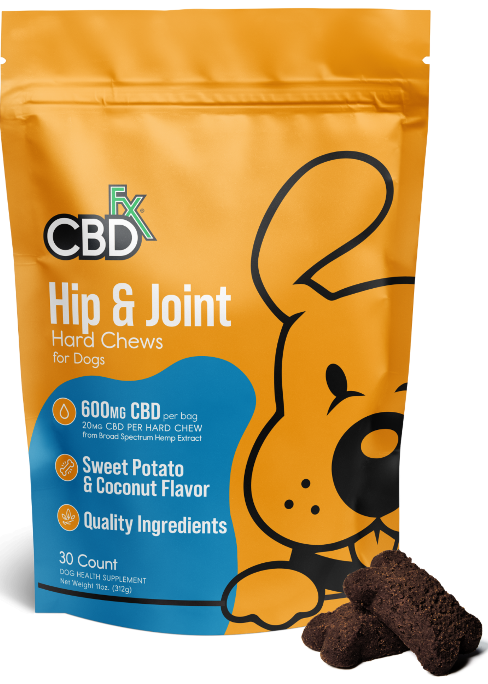CBDfx CBDfx CBD Pet Treats - Joint Support Hard Chews - 600mg