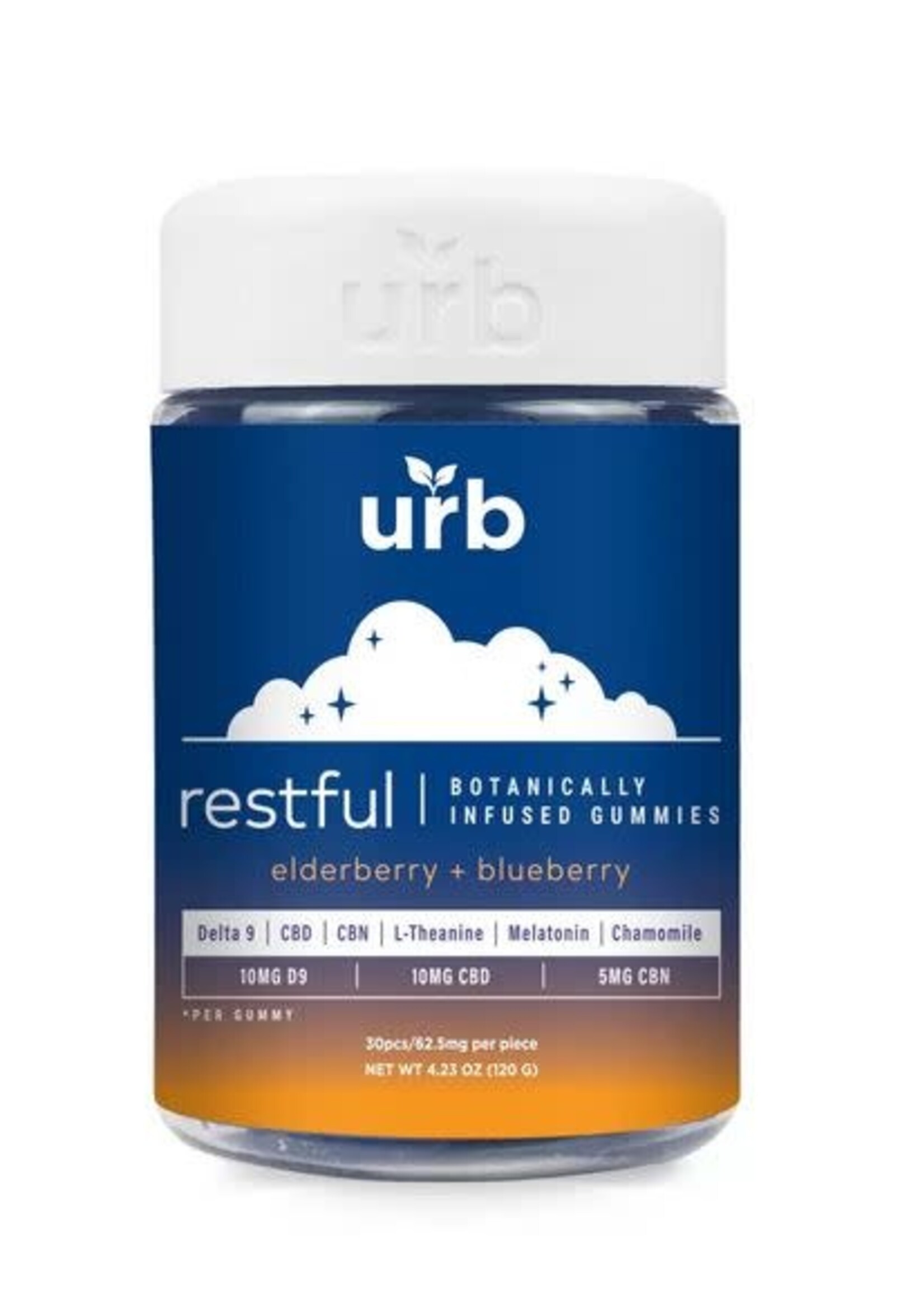Urb Urb Restful  Elderberry & Blueberry Botanically Infused Gummies