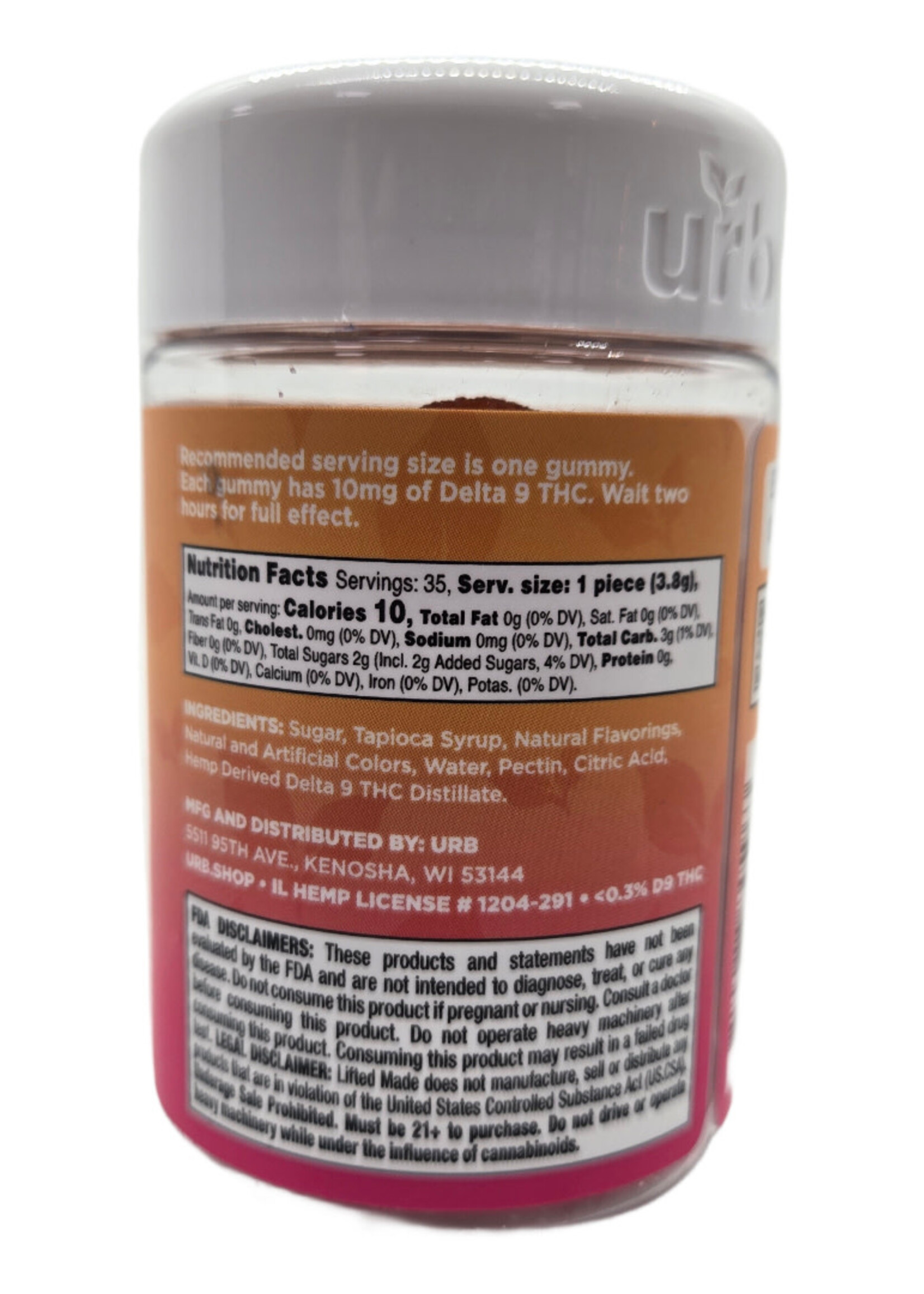 Urb Urb Delta 9 Gummies 350mg - Peach Mango Watermelon