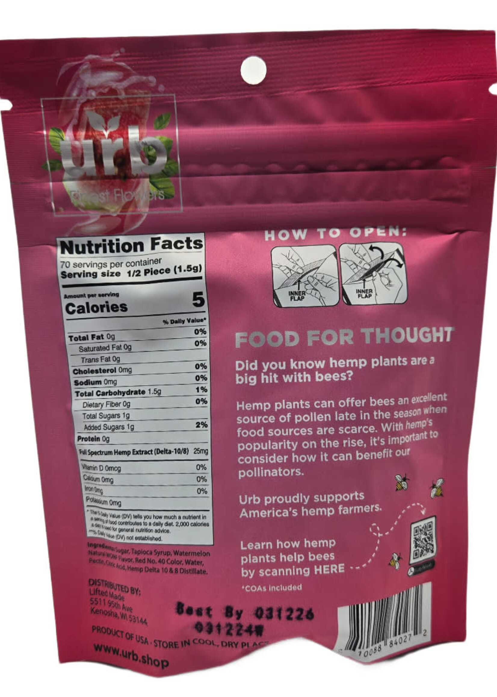 Urb Urb Delta 8 Gummies 1750mg - Watermelon