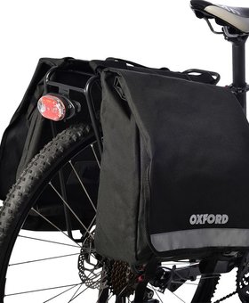 Pannier Bag- Oxford C20 Double Pannier Bag, 20L, Durable Polyester, Weatherproof design, Reflective detail, Black