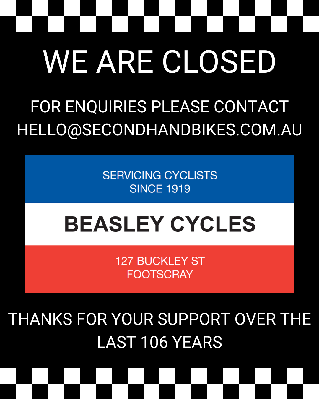WE ARE CLOSED