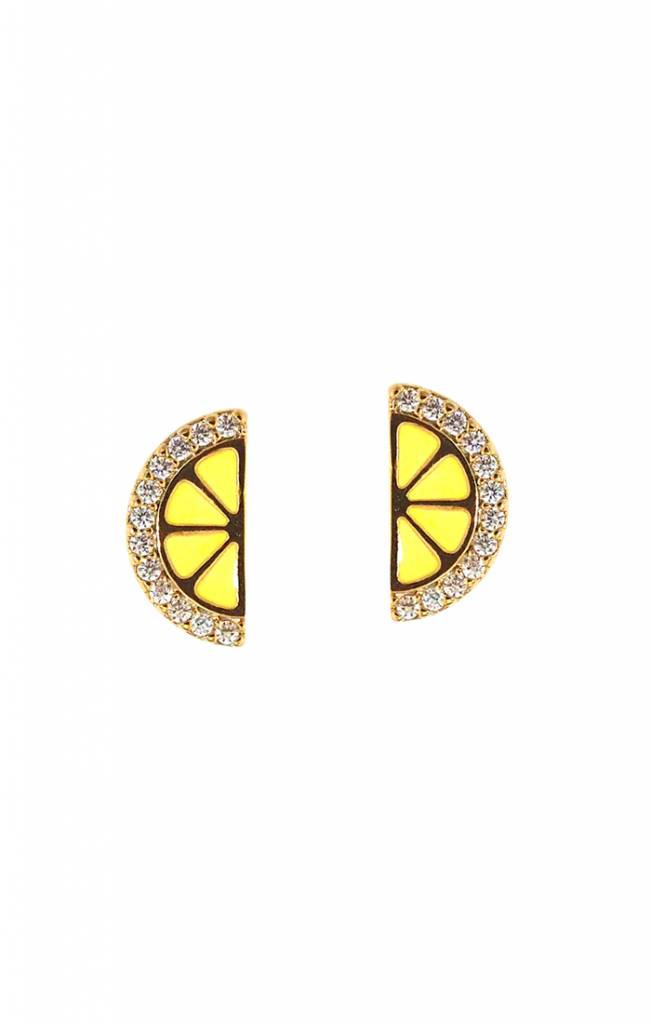 Tai Jewelry Lemon Slice Enamel Post Mint Major Tai Jewelry Lemon Slice Enamel Post Earrings