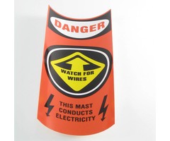 Hobie DECAL, MAST CAUTION/ORNG