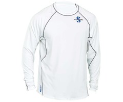 ScubaPro Ice Rash Guard Mens, C-Flow, Long Sleeve (UPF50)- White