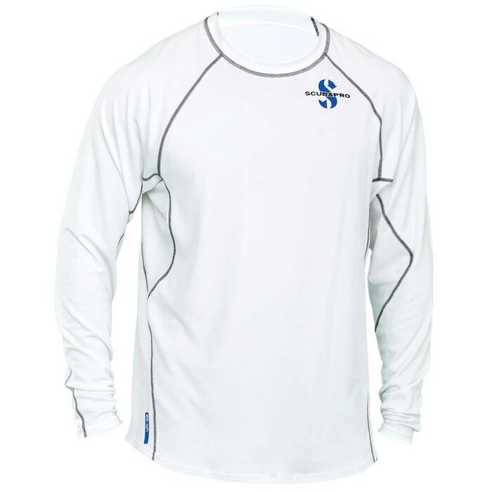 ScubaPro Ice Rash Guard Mens, C-Flow, Long Sleeve (UPF50)- White
