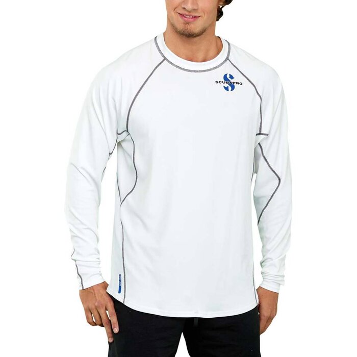 ScubaPro Ice Rash Guard Mens, C-Flow, Long Sleeve (UPF50)- White