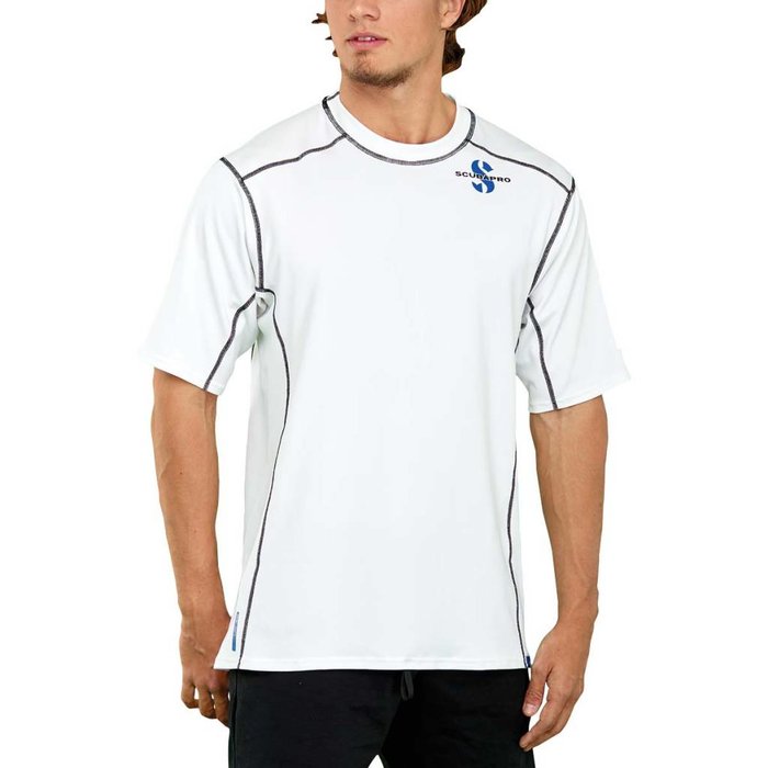 ScubaPro Ice Rash Guard Mens, C-Flow, Short Sleeve (UPF50)- White