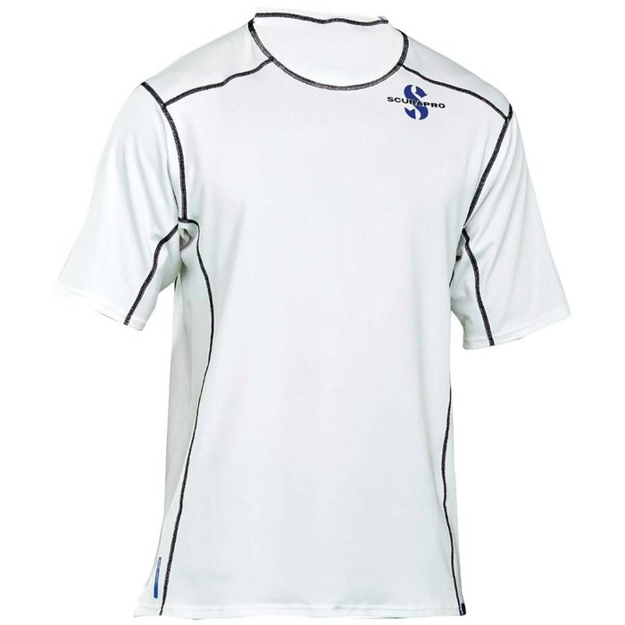 ScubaPro Ice Rash Guard Mens, C-Flow, Short Sleeve (UPF50)- White