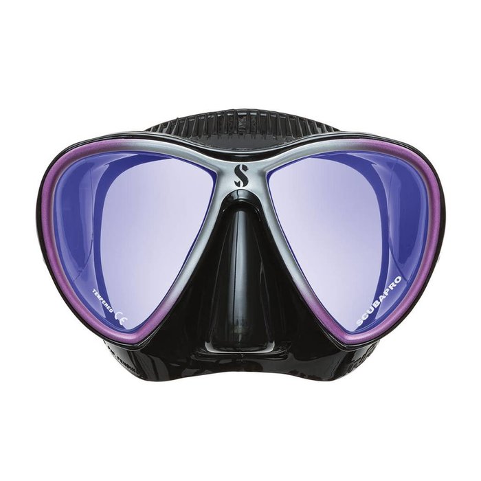 ScubaPro Synergy Trufit Twin Mirrored Lens - Black/Purple - Black Skirt