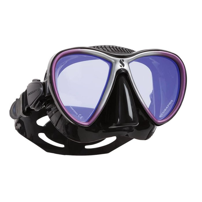 ScubaPro Synergy Trufit Twin Mirrored Lens - Black/Purple - Black Skirt