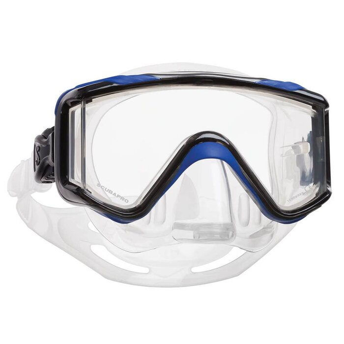 ScubaPro Crystal VU Plus w/Purge - Black/Blue/Gray - Clear Skirt